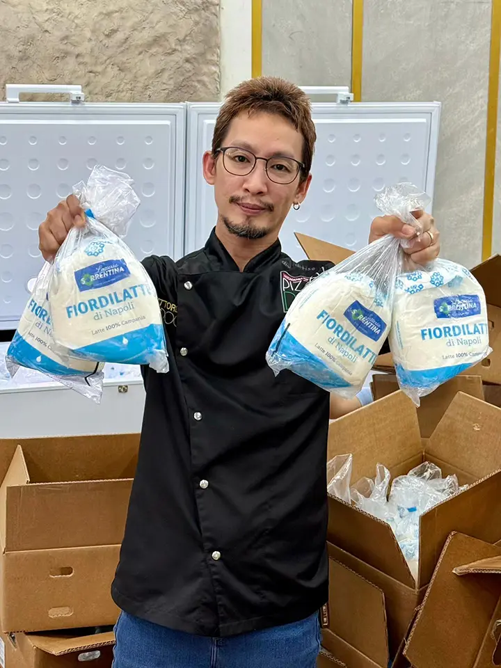 Dhanat showing original Italian mozzarella